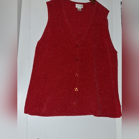 Vintage Potomac Collection Red Sleeveless Vest Sweater Women's Size Large - Picture 3 of 7